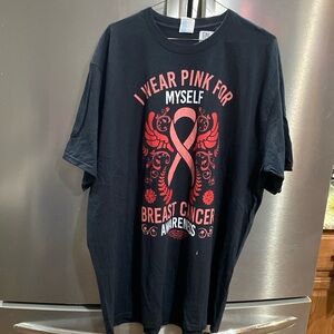 “I Wear Pink For My Self” Breast Cnacer Awareness Black Tee Shirt